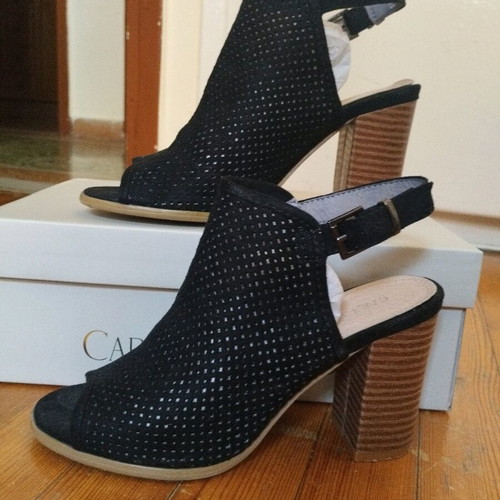 Women's sandals like new, black castor size 37