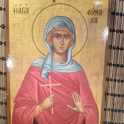 Icon of Saint Euthalia like new, size 15×20