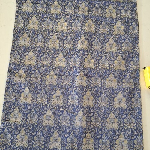 Runner table linen used, 42x1.40 blue with gold thread