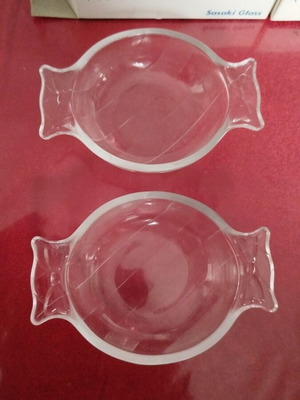 Sasaki Glass γυάλινα μπολ σε σχήμα καραμέλας, σετ 2, Ιαπωνία