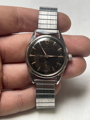 Vintage Zenith 1950 Handwinding black dial Oversize