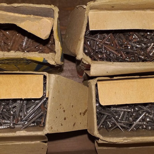 Collectible boxes with nails used, set of 4 pieces