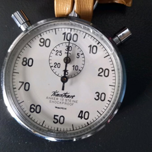 Hanhart vintage mechanical stopwatch like new with case