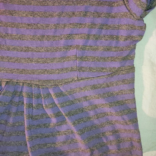 Purple gray striped emo baby-tee refurbished, XXS-XS