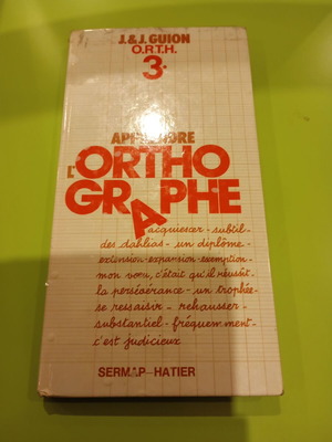 Apprendre ortho graphe J&J Guion book used, English