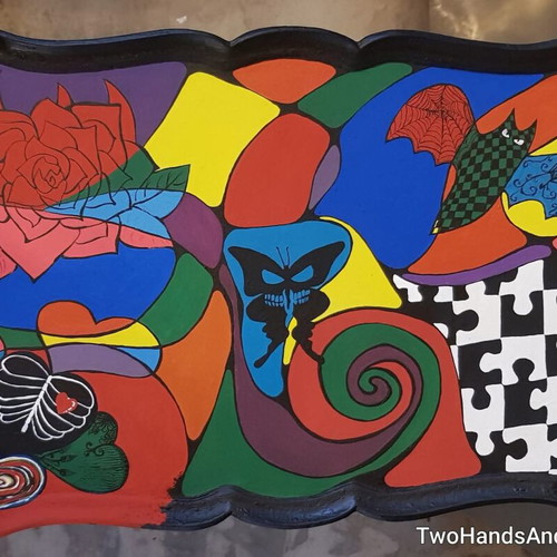 Hand-painted small table made to order