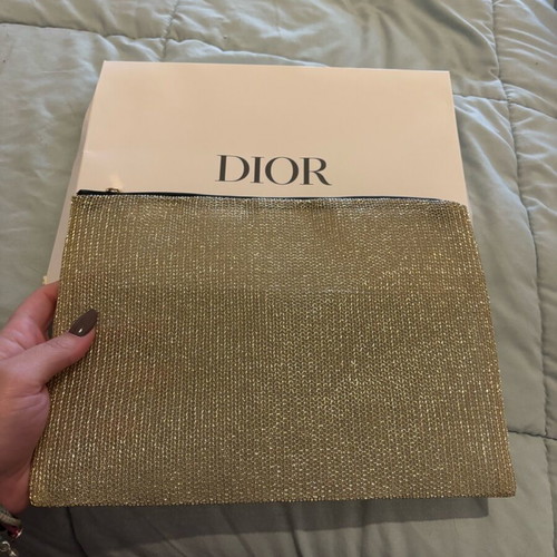 Large Dior toiletry bag new, gold