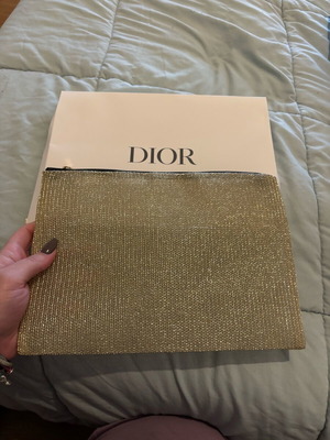 Large Dior toiletry bag new, gold