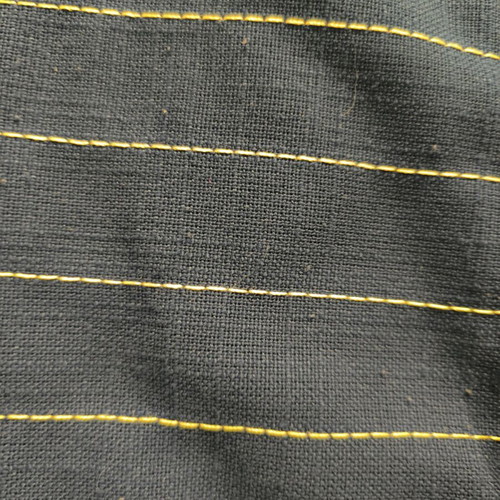 Blue navy pillowcase used with white stitching and wooden buttons