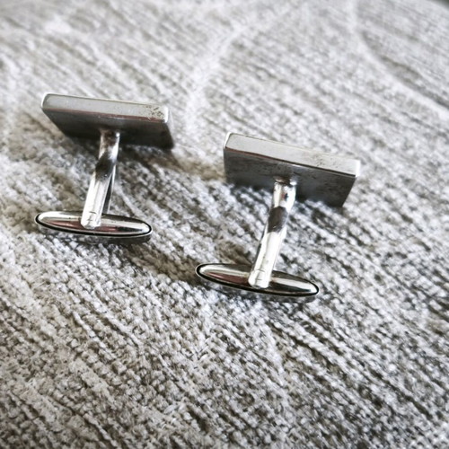 Men's silver 925 cufflinks with vintage onyx like new