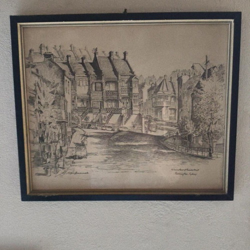Pair of framed works by Cedric Emanuel used, Paddington Sydney