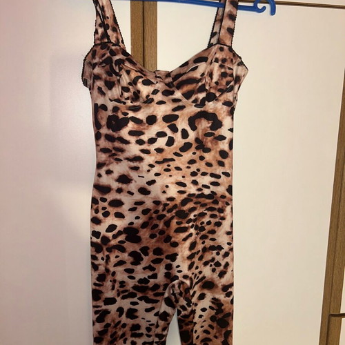 Shein leopard print one-piece suit M new, black and brown