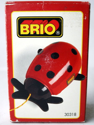 Vintage 1993 Brio Pull-Along Wooden Ladybug Toy 30318 New
