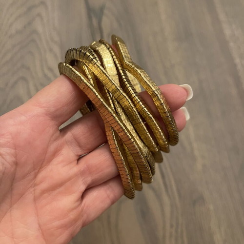 Zara elastic bracelets, set of 7, gold color