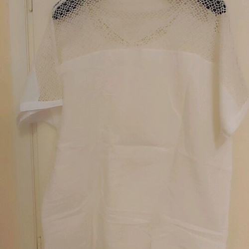 White women's lace blouse cotton, like new, size M/L