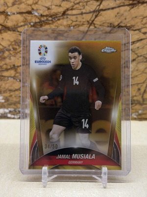 2024 Topps Chrome UEFA Euro Soccer Jamal Musiala True Gold Refractor