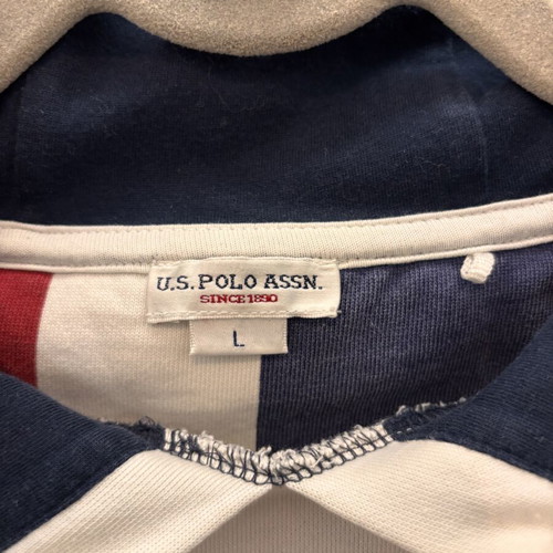 U.S. Polo Assn. men's hoodie used, white with blue lining