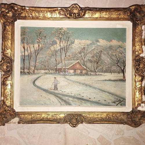 Painting house with snow used (Chasiotis) 34×40