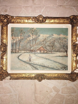 Painting house with snow used (Chasiotis) 34×40