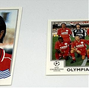 2 Χαρτάκια Champions League Giovanni Ολυμπιακός 1999-2000 Panini