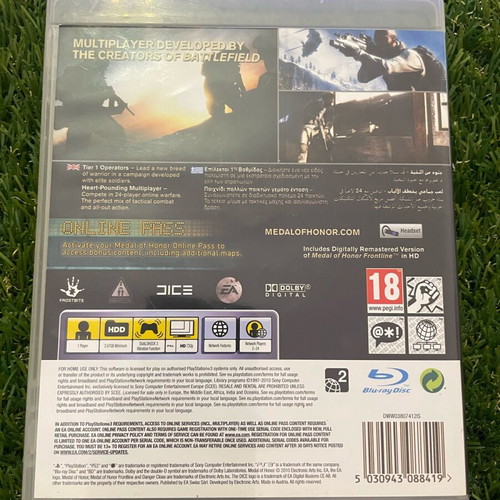 Medal of Honor PlayStation 3 (PS3) σαν καινούργιο, πλήρες