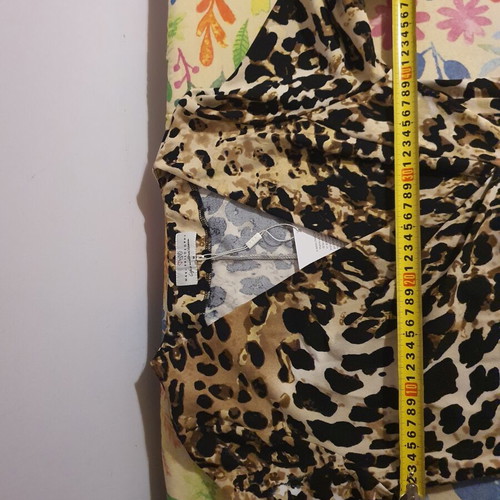 Dress with leopard print and wrap neckline new by Maki Philosophy
