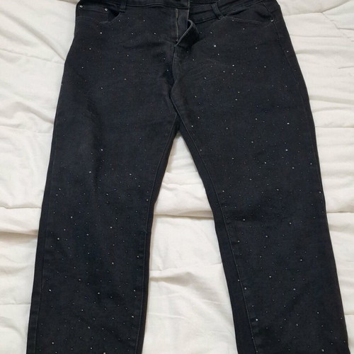 Jeans new with rhinestones Positivo plus size 6XL black
