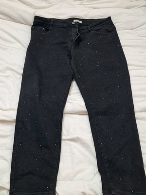 Τζιν παντελόνι καινούργιο με στρας positivo plus size 6XL μαύρο