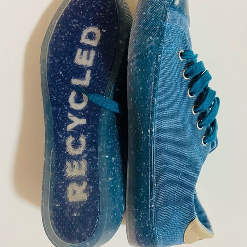 Recycled shoes new, blue, summer style