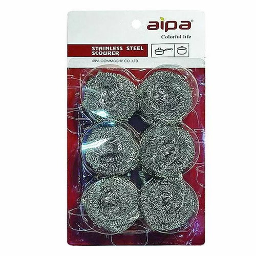 Cleaning wire new, set of 6 stainless steel scrubbers