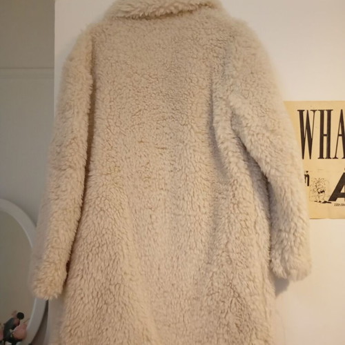 Teddy coat new synthetic fur beige Marks & Spencer size XS
