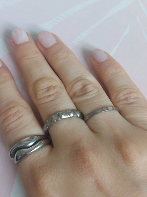 Set of 4 rings used, silver, not stainless