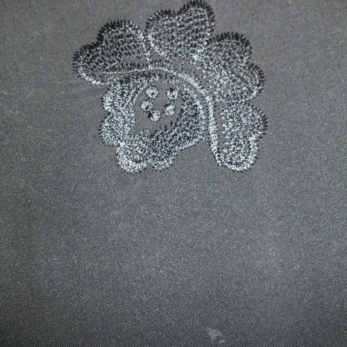 Black appliqued tunic blouse, free size, made in Italy