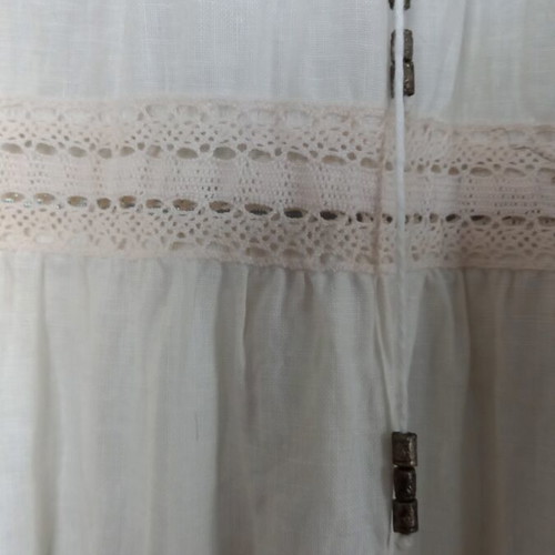 Pepe Jeans vintage linen boho dress like new, white, size M