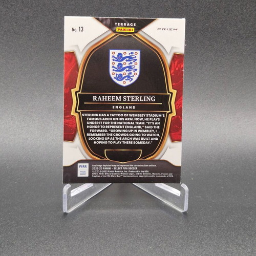 2022-23 Panini Select FIFA Terrace Purple Mojo Prizm Raheem Sterling #13 England card
