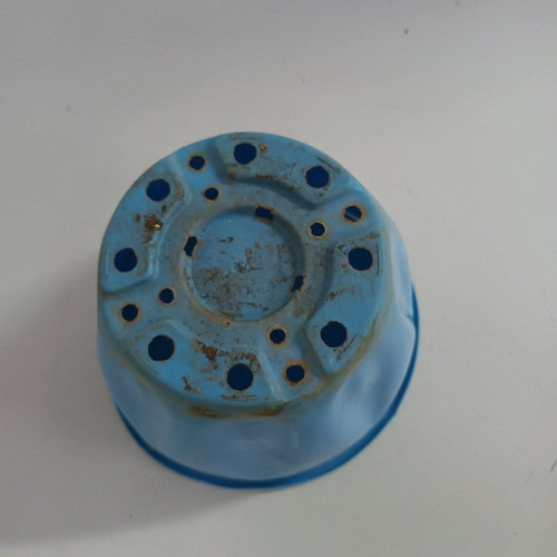Blue flowerpot/planter used, diameter 18 cm, height 13.5 cm