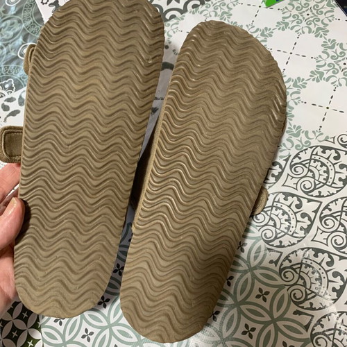 H&M slippers size 39, beige synthetic suede