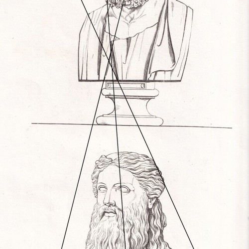 1820 woodcut used, bust of Homer and Dionysus
