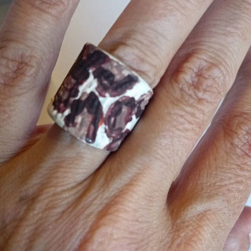 Handmade painted ring with adjustable opening like new