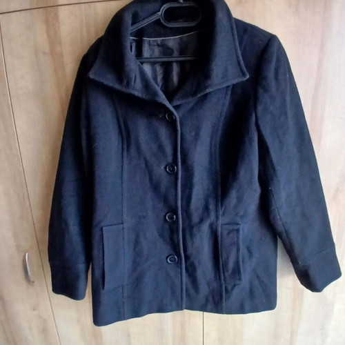 Clarina women's wool coat No.46 large black like new