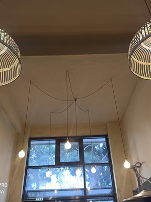 Wicker ceiling lights used, set of two