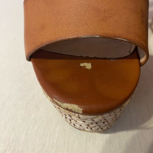 Attrattivo platform sandals like new, brown leather straps, 15 cm heel