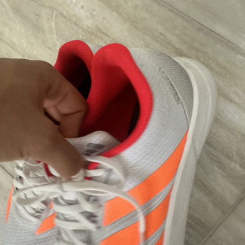 Adidas athletic shoes used, size 38, white with orange stripes