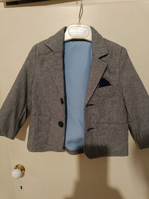 Children's jacket 12-18 months new, gray blue with padding
