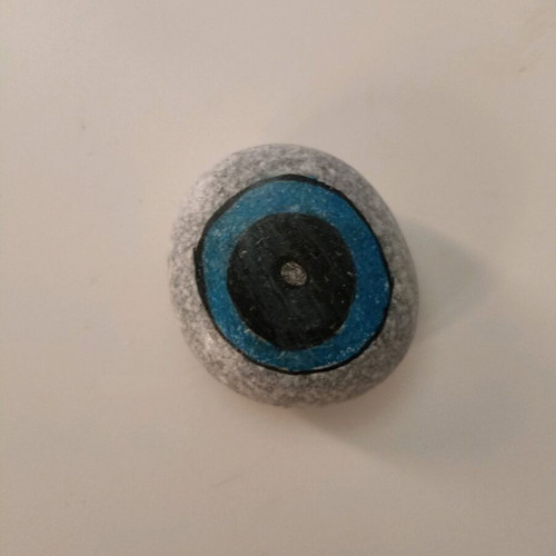 Evil Eye hand-painted on sea stone new
