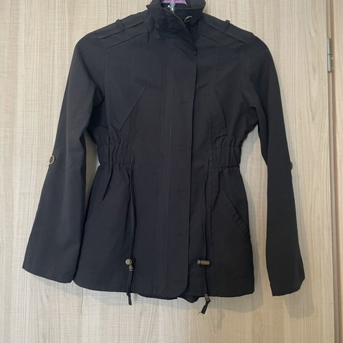 Jacket parka black used, size S, lightweight spring-summer