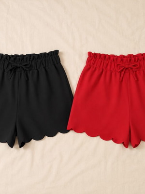 Girls' shorts new, black and pink, sizes 10 and 12 years