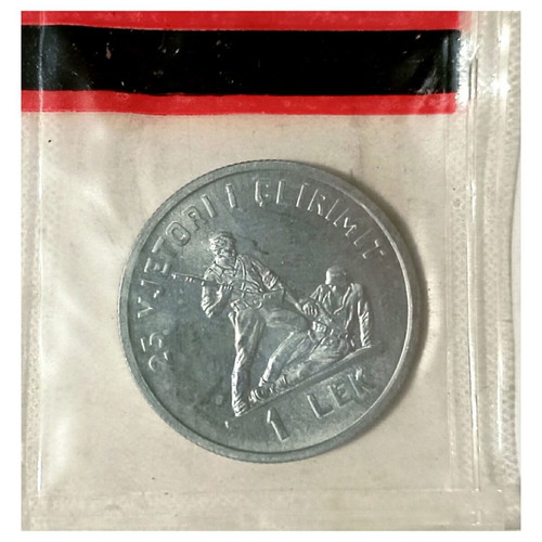 Official Mint Set 5 Albanian Coins 1969 25th Anniversary