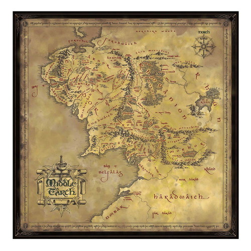 Noble Collection Lord of the Rings Middle Earth Map Puzzle new, 1000 pcs