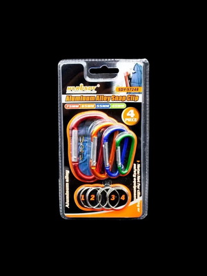 Μπρελόκ-Γάντζοι Carabiner σετ 4 τεμαχίων, αλουμίνιο, καινούργια